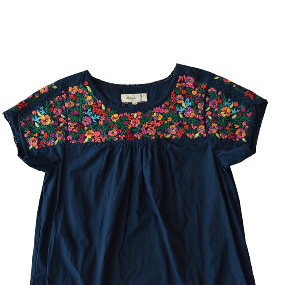 Madewell x JM Dry Goods La Novia Blue Embroidered Dress Womens Size XS - Picture 2 of 5